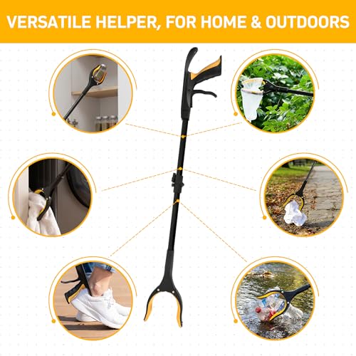 32 inch FDA Registered GrabRunner Folding Reacher Grabber Tool with Strong Magnetic and Swivel Head