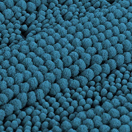 Bathroom Rugs Bath Mats Sets Super Absorbent Chenille Striped Bath Mats Non Skid Machine Wash Dry Rugs for Bathroom Floor Set of 2