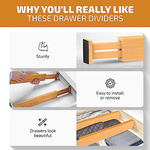Bamboo Drawer Divider Organizers by Bambusi