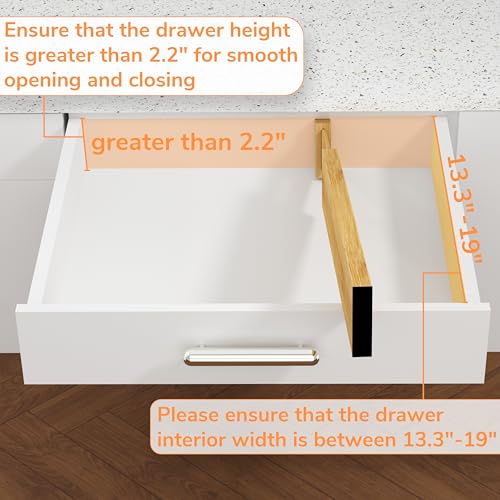Drawer Dividers Bamboo Separators Organization Expandable Organizers for Kitchen Bedroom Bathroom Dresser Office 4