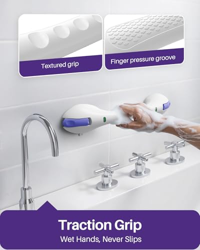 17.5 Inch Suction Grab Bars for Bathtubs & Showers with Indicator 2 Pack