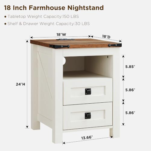 18" Farmhouse Nightstand