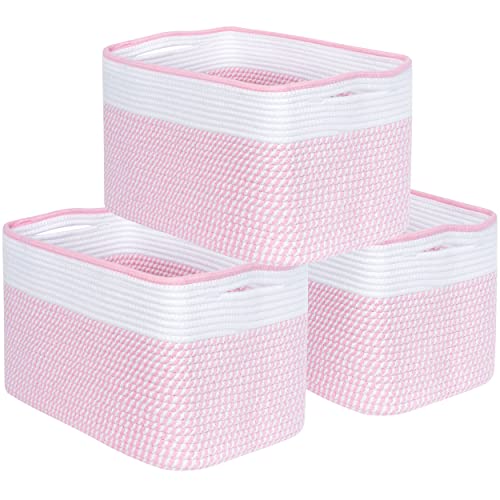 3 Pack Cotton Rope Shelf Storage Baskets