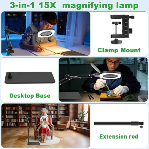 Magnifying Glass with Light and Stand