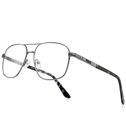RBPilot Square Metal Aviator Reading Glasses for Men