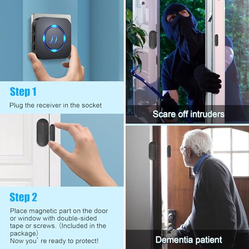 Door Chime Wireless Door Chimes When Door Open Entry for Business