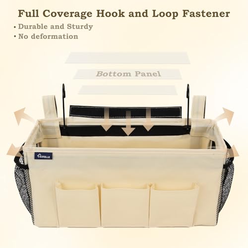 Bedside Organizer with Hook Bedside Caddy Hanging Storage Bag with Adjustable Straps and Water Bottle Holder for Home College Dorm Bunk Bed Accessories