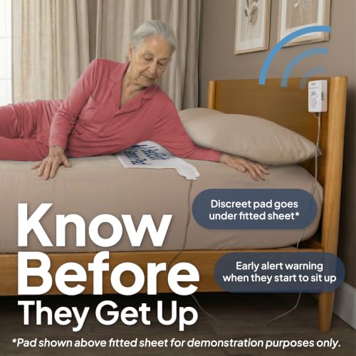 Smart Caregiver Bed and Chair Exit Alarm with Weight Sensing Bed Pad for Elderly