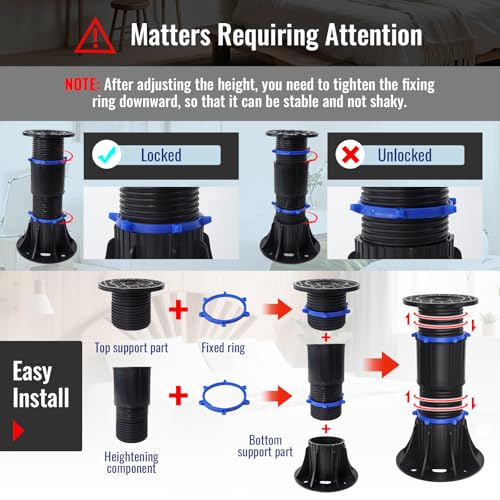 Adjustable Height Bed Support Legs 4.6