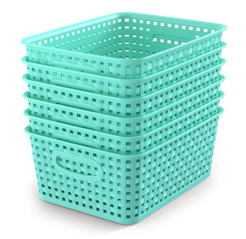 Woven Plastic Storage Organizer Baskets