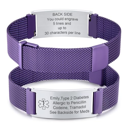 Medical Alert Id Bracelet for Men Women