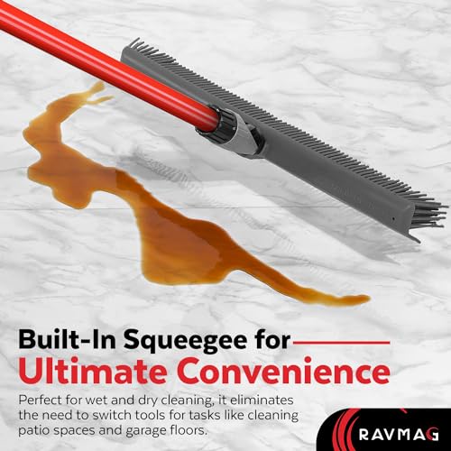 2-in-1 Silicone Rubber Broom Carpet Rake and Squeegee