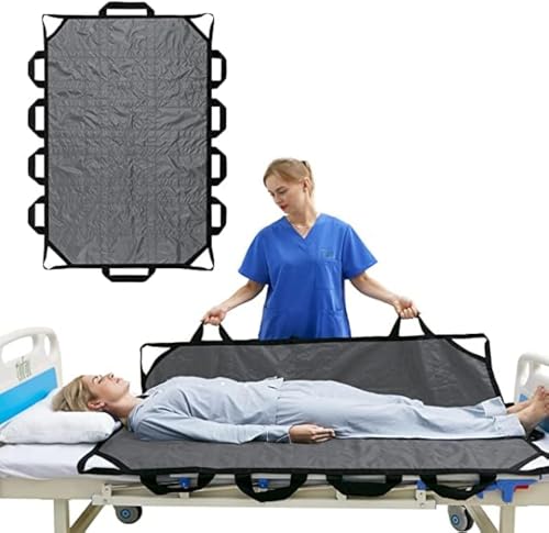 Positioning Bed Pad with Handles Washable Draw Sheets for Hospital Bed Ridden Patient Lifting &Transfer Sheet Nylon