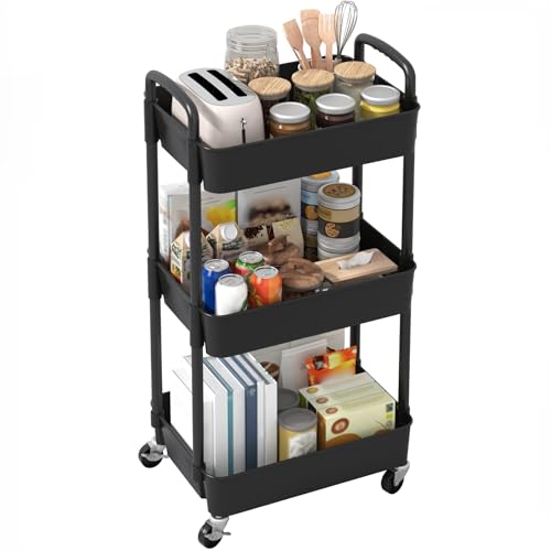 3 Tier Rolling Utility Cart with Handle