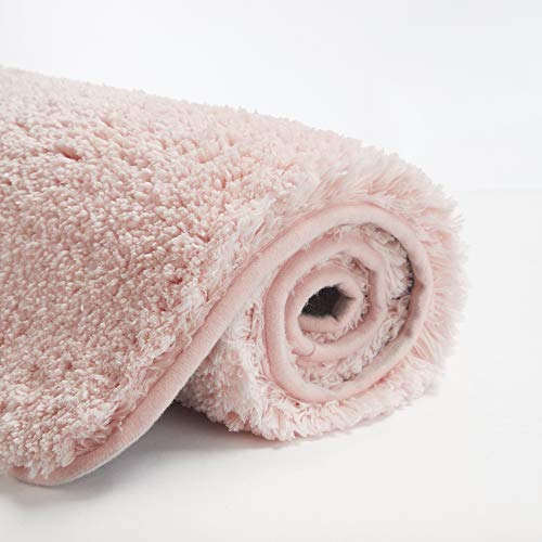 Bathroom Contour Rug Non Slip Bath Mat Water Absorbent Soft Microfiber Shaggy Bathroom Mat Machine Washable Bath Rug for Bathroom Thick Plush U Shape Toilet Rug