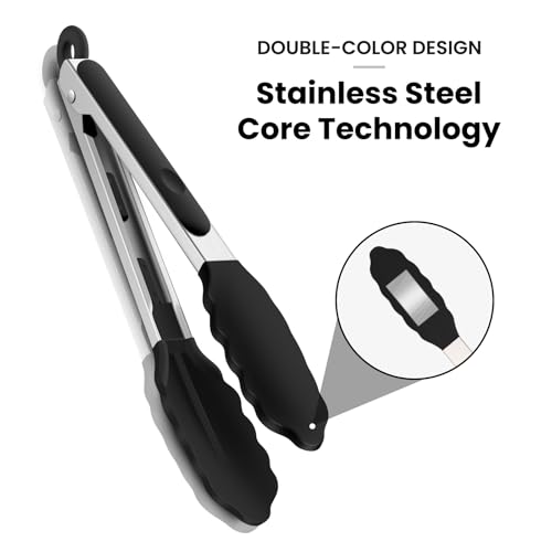 5 Pack Silicone Tongs for Cooking