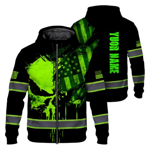 Hi Vis Reflective Zip Up Hoodie