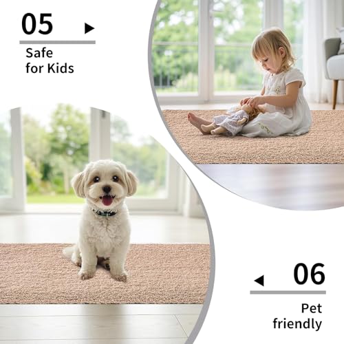 Bathroom Rug Non Slip Fluffy Bath Mat for Bathroom Floor Washable Plush Luxury Bath Rug for Tub Soft Shaggy Shower Sink Mat