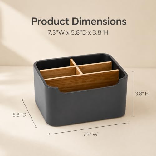Stylish Desk Organizer and Remote Holder in Black