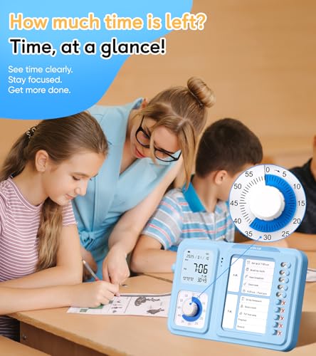 3-in-1 Visual Timer & ADHD Tool for Kids Adults, ADHD Task Timer with Chore Chat Board Schedule, Homeschool