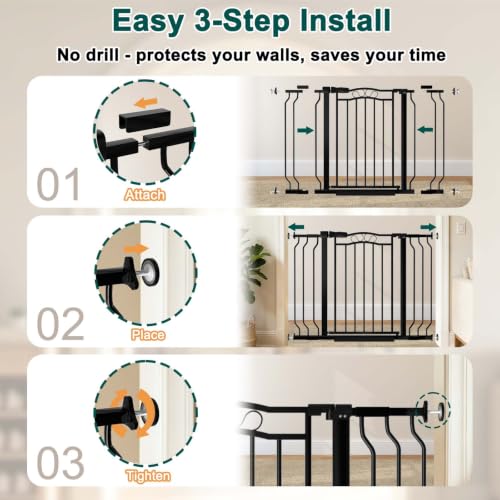 29.5" 81.1" Extra Wide Baby Gates for Stairs Doorways No Drill
