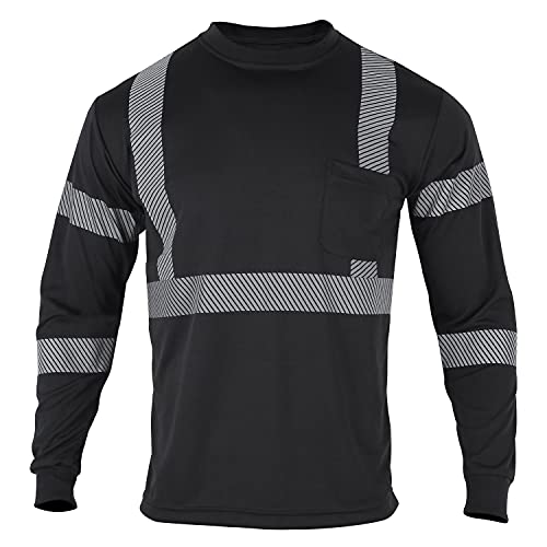 Safety Reflective High Visibility Long Sleeve Shirts Class 3 Hi Vis Construction Work T Shirts for Men
