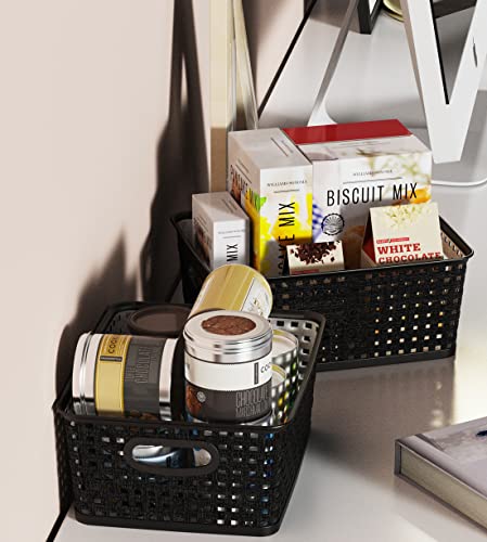 Woven Plastic Storage Organizer Baskets