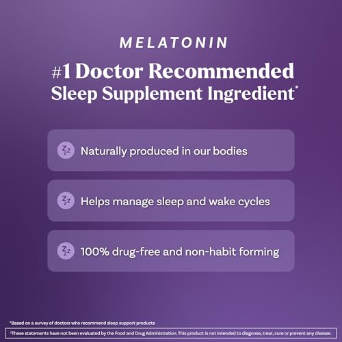 Gummies Melatonin 10Mg Sleep Support Bottle Drug Free Unisex Adult No