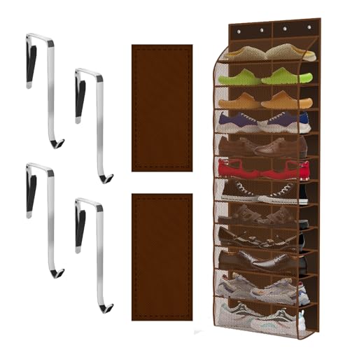 Over The Door Shoe Organizer with 12 Large Breathable Pockets
