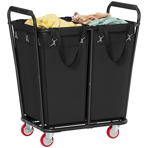 2 Section Laundry Sorter Cart