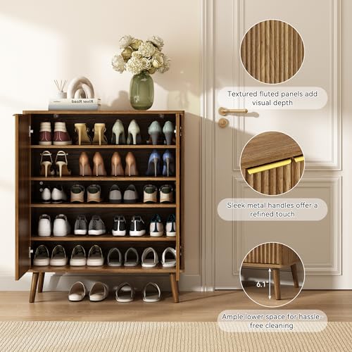 5 Tier Shoe Storage Cabinet with Adjustable Shelves