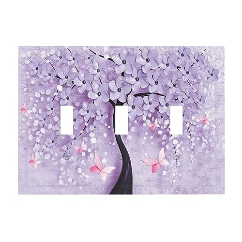 Outlet Covers Purple Rose Flower Rustic Wood Plank 1 Gang Duplex Light Switch Cover Plate Decorative Wall Plates Electrical Switchplate Receptacle Cover for Farmhouse Bathroom Decor