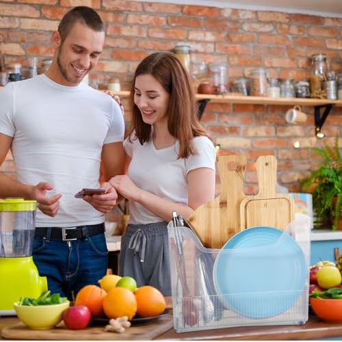 4pcs Plastic Freezer Organizer Bin with Wheel