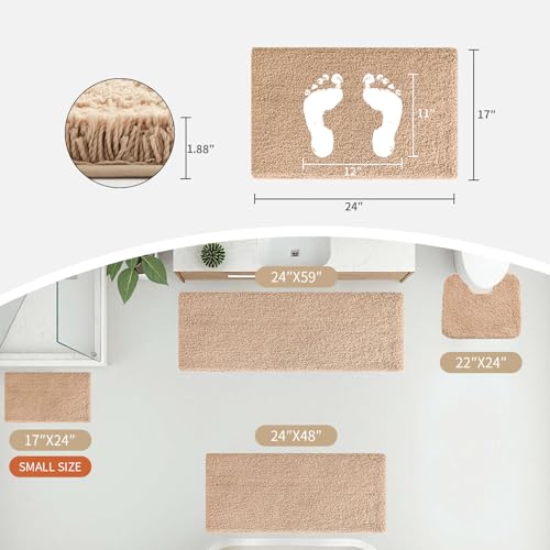 Bathroom Rug Non Slip Fluffy Bath Mat for Bathroom Floor Washable Plush Luxury Bath Rug for Tub Soft Shaggy Shower Sink Mat