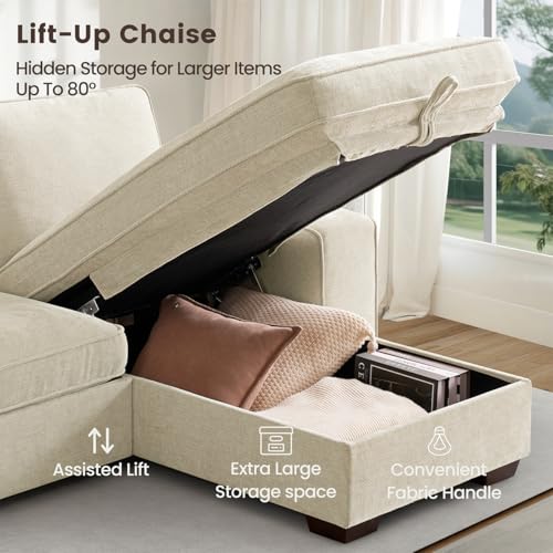 97" L Shaped Sectional Couch with Storage