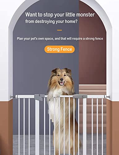 60.5-113 in Width) Extra Long Baby Gate with Door, Large Dog Gate Indoor, Extra Wide Baby Gates for Doorways, Child Proof Gate, Kiddie Gates. White, Dog Gates for The House
