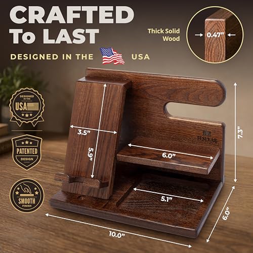 Wood Phone Docking Station for Men
