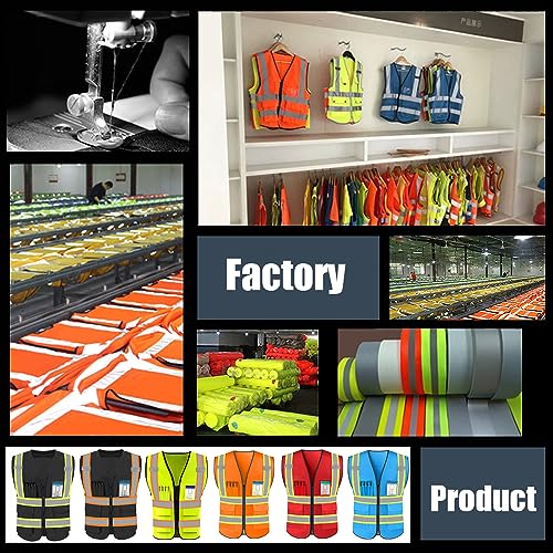 High Reflective Visibility Safety Vest Custom Your Logo Safety Workwear with Reflective Strips and Pockets