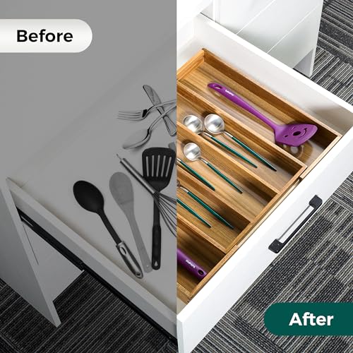 Bamboo Expandable Kitchen Drawer Organizer