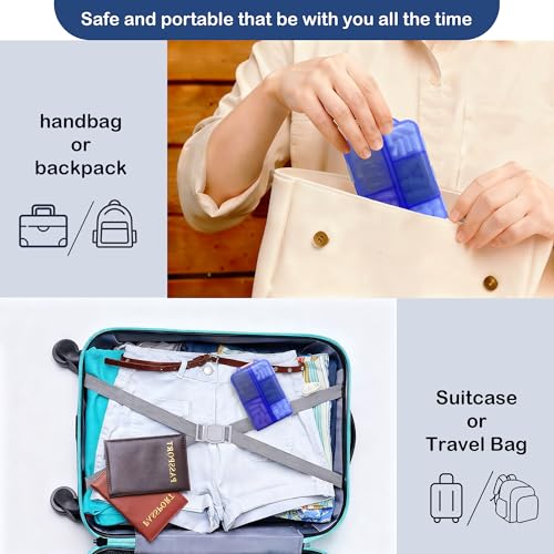 Pill Organizer with Medicine Labels Travel Daily Pill Container Mini Medication Organizer Storage Pill Organizer Pill Case 7 Day Pill Organizer