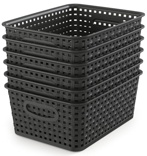Woven Plastic Storage Organizer Baskets
