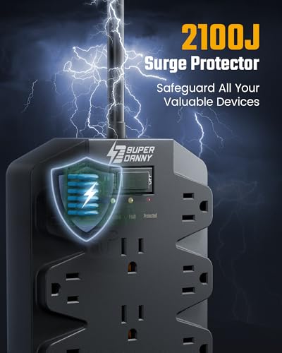 18 Outlet Surge Protector Power Strip with 2 USB C and 2USB A