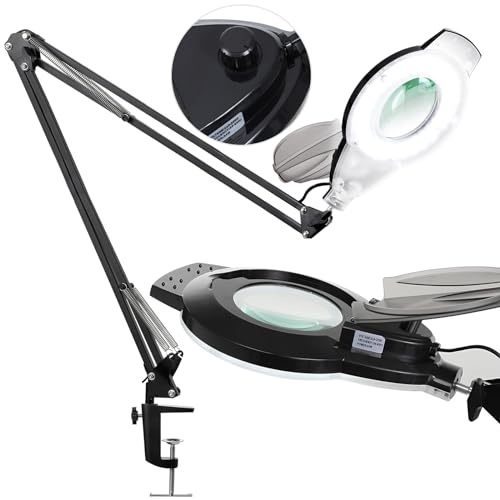 2200 Lumens Magnifying Glass with Light Stand and Clamp