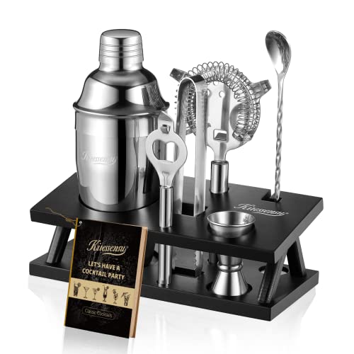 Cocktail Shaker Set Bartender Kit with Stand