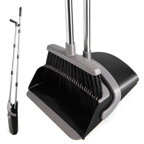 Broom and Dustpan Set with Long Handle