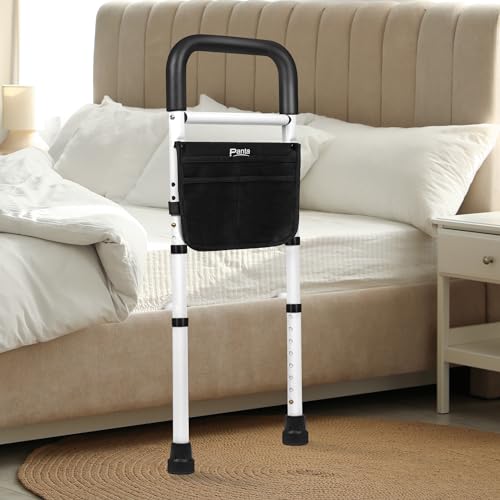 Bed Side Rails with Support Legs and Storage Pocket