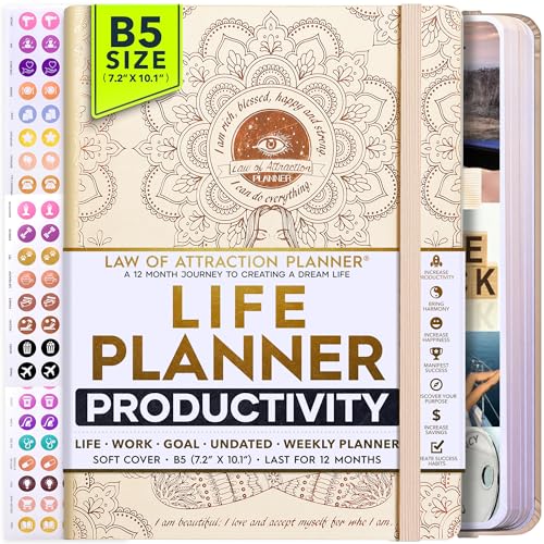 Life Planner Deluxe Undated Planner Weekly and Monthly Manifestiing Journal