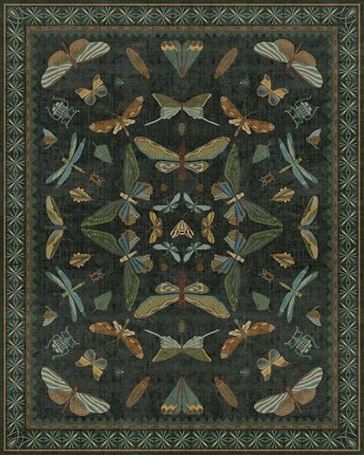 Washable Boho Insect Rug for Entryway