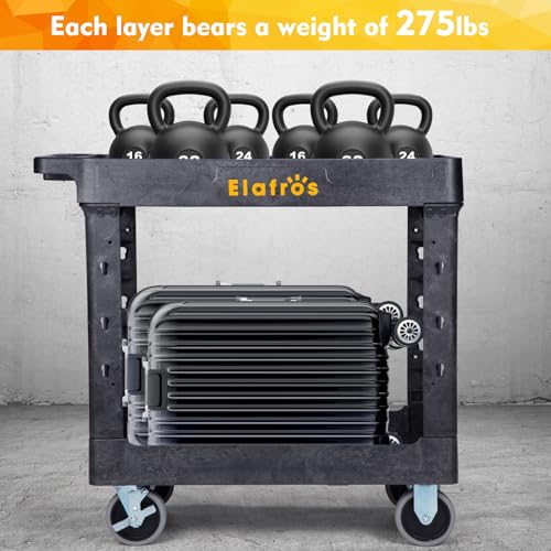 Heavy Duty Plastic Utility Cart 34 x 17 Inch