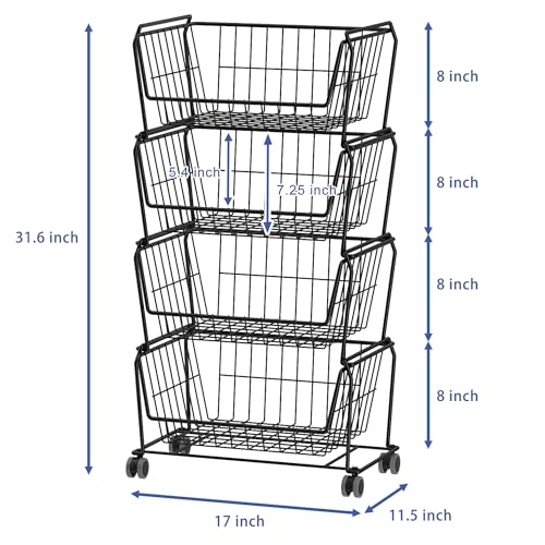 Stackable Metal Storage Carts
